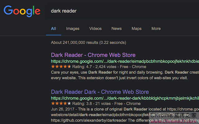 Dark Reader：网页夜间模式/黑色背景