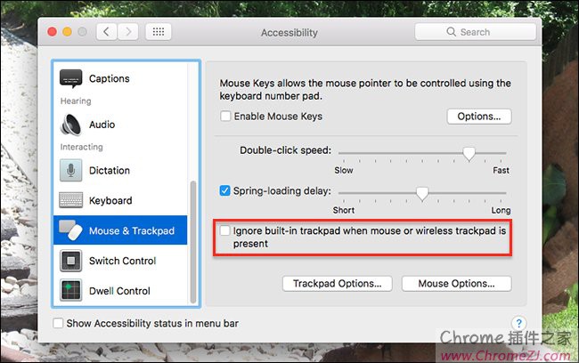 当另一个鼠标连接时，如何禁用Mac的触摸板