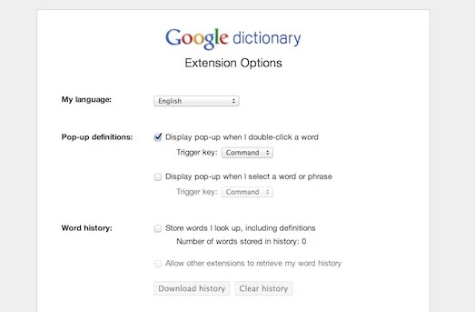谷歌词典插件：Google Dictionary 
