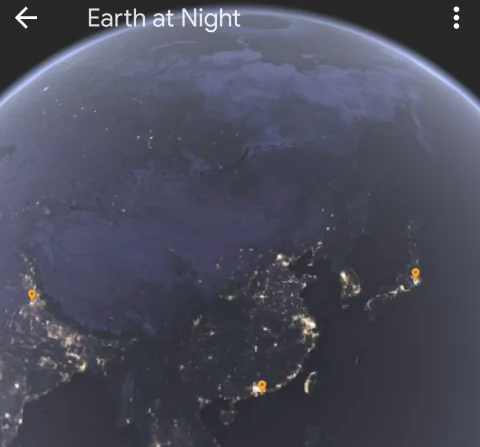 如何用谷歌地球查看地球夜景